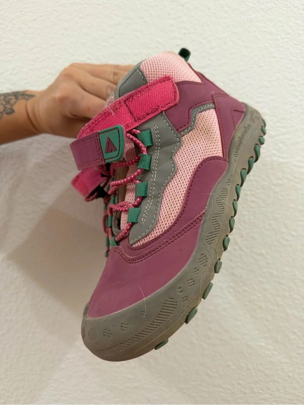 Mishansha Pink and Tan Kids Hiking Boots